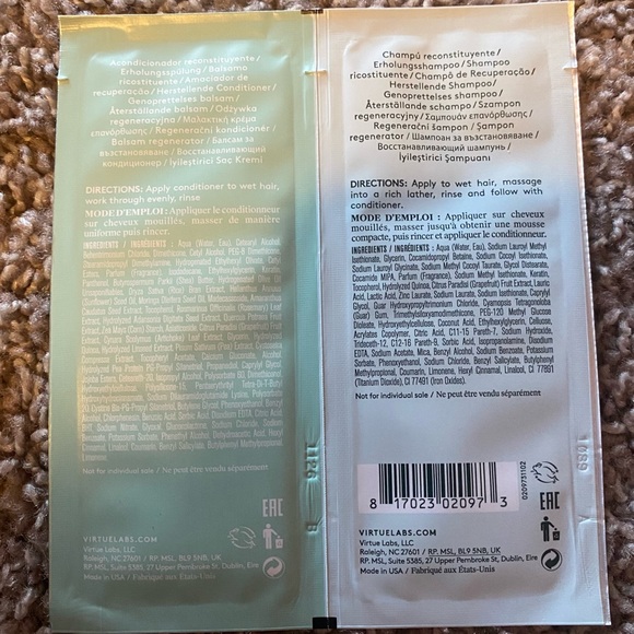 Virtue Alpha Keratin Recovery Shampoo and Conditioner Sample - Picture 2 of 3